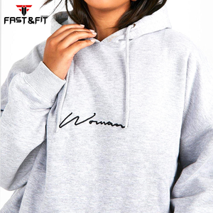 2023 haute qualité en gros à manches longues tricoté femmes sweats à capuche à la mode hiver hauts à capuche avec Logo avant - Product Image 4