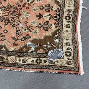 Turkish Vintage <b>Rug</b>, 3.1x9.8 ft <b>Rug</b>, Brown <b>Runner</b> Animal Print <b>Rug</b> - Product Image 5