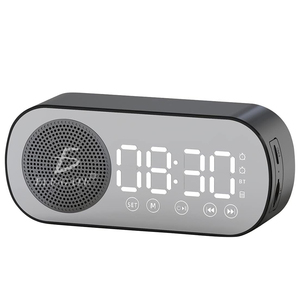 <b>Wireless</b> for <b>Bluetooth</b> 5.0 Stereo Speaker LED <b>Microphone</b> Waterproof Alarm Clock Mini USB/AUX Active Party Speaker Metal Plastic - Product Image 2