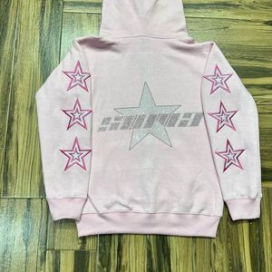 Sudadera con capucha y cremallera de algodón 100%, ropa de calle de gran tamaño con estampado de angustia, logotipo 3D, forro polar antiarrugas de secado rápido, suministro ODM - Product Image 2