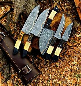 Handmade Luxury Chef Knife with Ram Horn Handle Kitchen Knife Copper & Damascus Blade for Kitchen Anniversary & Christmas - Product Image 6