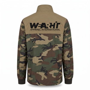 Veste de chasse camouflage homme, coupe-vent de terrain Woodland Blotch, col montant, en nylon Taslan avec patch brodé - Product Image 2