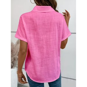 เสื้อเชิ้ตแขนสั้นผู้หญิง 34978 -สีชมพู - Product Image 4