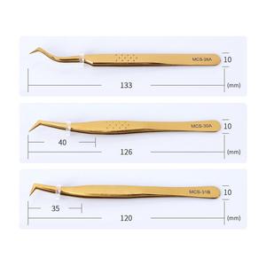 Fournitures d'extension de cils 3D Excellente fermeture Pince à cils en acier inoxydable avec pointe pointue Fabriqué au Pakistan - Product Image 3