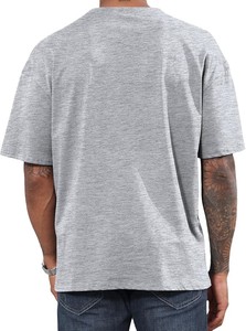 เสื้อยืดลำลองผู้ชาย ผ้าฝ้ายถัก 100% ทรงโอเวอร์ไซส์ แห้งเร็ว น้ำหนักเบา คอกลม แขนสั้น ทรงหลวม - Product Image 4