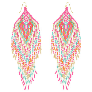 Multicolored Glass Beads <b>Earrings</b> For Women Made From 100% Glass Beads Offering Beautiful Style For Traditional And Casual Wear - Product Image 6