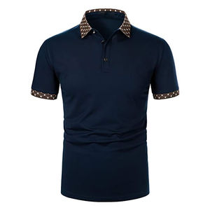 Polo informal de talla grande para hombre, totalmente personalizable, transpirable, de punto de algodón, ajuste holgado con diseño estampado, ropa exterior - Product Image 1