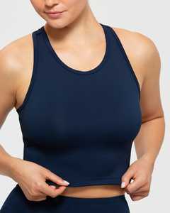 Haute qualité saphir bleu femmes essentiel haut court 4 voies extensible et beurre doux léger entraînement haut court t-shirts pour les femmes - Product Image 6