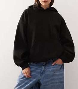 Sweat-shirt à capuche en coton pur respirant pour femmes Logo personnalisé Sweat-shirt tricoté surdimensionné lourd Printemps Automne Hiver StreetwearOem - Product Image 5