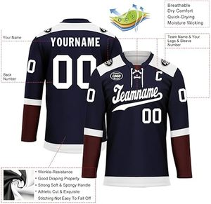 Vente en gros d'uniforme de hockey sur glace unisexe respirant à séchage rapide Style de service OEM sur mesure à vendre - Product Image 6