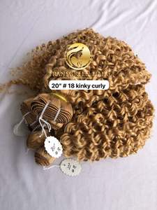 Export Raw Indian Temple Virgin 20'' Colour #18 <b>Kinky</b> Curly Bundles <b>Hair</b> <b>Extension</b> Single Drawn Cuticle Aligned Wholesale Vendor - Product Image 6