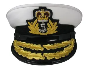 Thêu Visor Captain Cap cho đồng phục trắng đồng phục OFFICER đỉnh cap đồng phục mũ