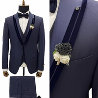 Traje de Esmoquin de Lujo Personalizado para Hombre, Talla Grande, Impermeable, Antiarrugas, Conjunto de Tres Piezas para Novio, Blazer, Chaleco y Pantalones Clásicos Formales