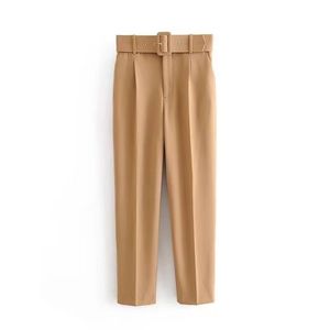 Pantalones profesionales de cintura alta para mujer, nuevos pantalones casuales de Color sólido para verano, estilo frontal plano - Product Image 3
