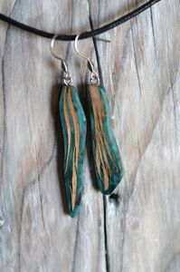 SE CONVIERTE EN MADERA LLAMACIÓN CALIDAD COLGANTES Lámina de oro Negro Resina blanca Pendientes en forma de corazón Cuadrado Redondo Geométrico Resina de madera - Product Image 5