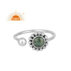 Handmade Oxidized Sterling Silver Natural <b>Green</b> Tourmaline Gemstone Adjustable Ring Custom <b>Jewelry</b> For Women Gift For Her - Product Image 1