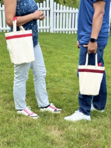 Bolsa de Lona a Rayas para 2 Botellas de Vino, con Cierre de Hebilla y Asa Larga, para Viajes, Bodas y Regalos - Product Image 2