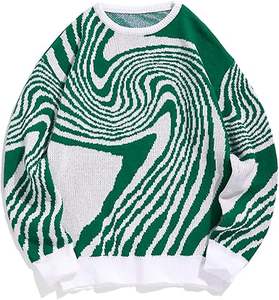 เสื้อสเวตเตอร์คอตตอนทรงสลิมพิมพ์ลายอนิเมะ คอวี  ไซส์ใหญ่ สีน้ำเงิน  แบบโอเวอร์ไซส์ สำหรับผู้ชาย  ไม่มีโลโก้ - Product Image 2