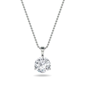 Pendentif solitaire élégant en diamant rond taillé 0,30 ct, diamant de laboratoire en platine, pour mariage, fiançailles, soirée - Product Image 1