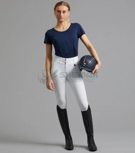 Camiseta de Equitación Ligera para Mujer, Tejido Elástico Cómodo, Absorbe la Humedad, Ropa de Montar Personalizada - Product Image 2