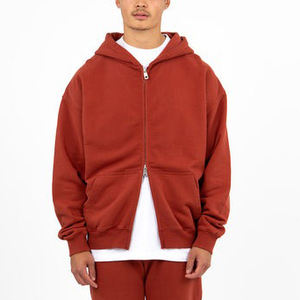 Sudadera con capucha y cremallera para hombre, lavado ácido intenso, 500GSM, forro polar de algodón premium, estilo urbano, fabricante OEM de marca privada personalizada - Product Image 3