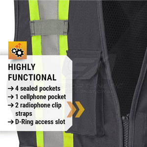 Chaleco de Trabajo Resistente, Tejido Transpirable con Múltiples Bolsillos para Herramientas, para Trabajadores, en Existencia - Product Image 4