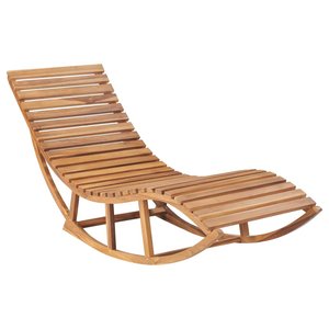 Premium Sun Lounger High Quality Made of Solid Teak Wood Frame with Natural Finish and Sunproof Fabric for Outdoor Use - Product Image 5