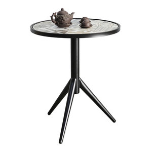 Mesa de Centro Moderna Estilo Farmhouse con Tapa de Vidrio y Patas de Hierro para Sala de Estar - Product Image 1