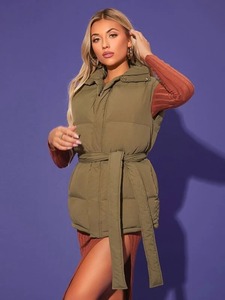 Alta calidad OEM personalizado de moda sin mangas Puffer Chaleco de invierno de las mujeres burbuja chaleco chaquetas de las mujeres - Product Image 4