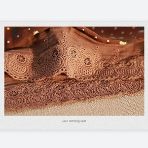 Robe midi d'été en lin à logo personnalisé pour femmes Robe décontractée à imprimé floral avec volants Style Low Key - Product Image 4