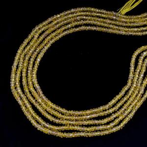 100% perles de rondelle de saphir jaune naturel à facettes minuscules perles pour noël Halloween cadeau perles de pierre cadeau pour elle - Product Image 3