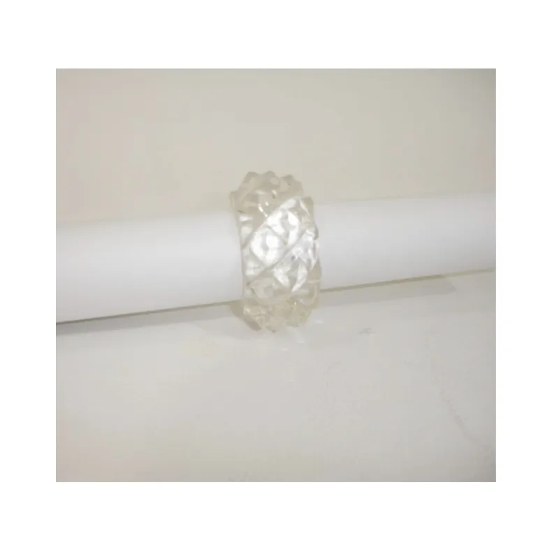 מצולע בצורת מראה אקריליק מפית טבעת אישית בולט Custom מפואר מפית טבעת פרימיום איכות זול אקריליק מפית