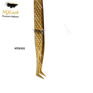Fabricant Extension de Cils Pince À Épiler En Acier Inoxydable Logo Personnalisé Volume Extension Pincettes Diamond Grip NQLASH Pincettes - Product Image 3