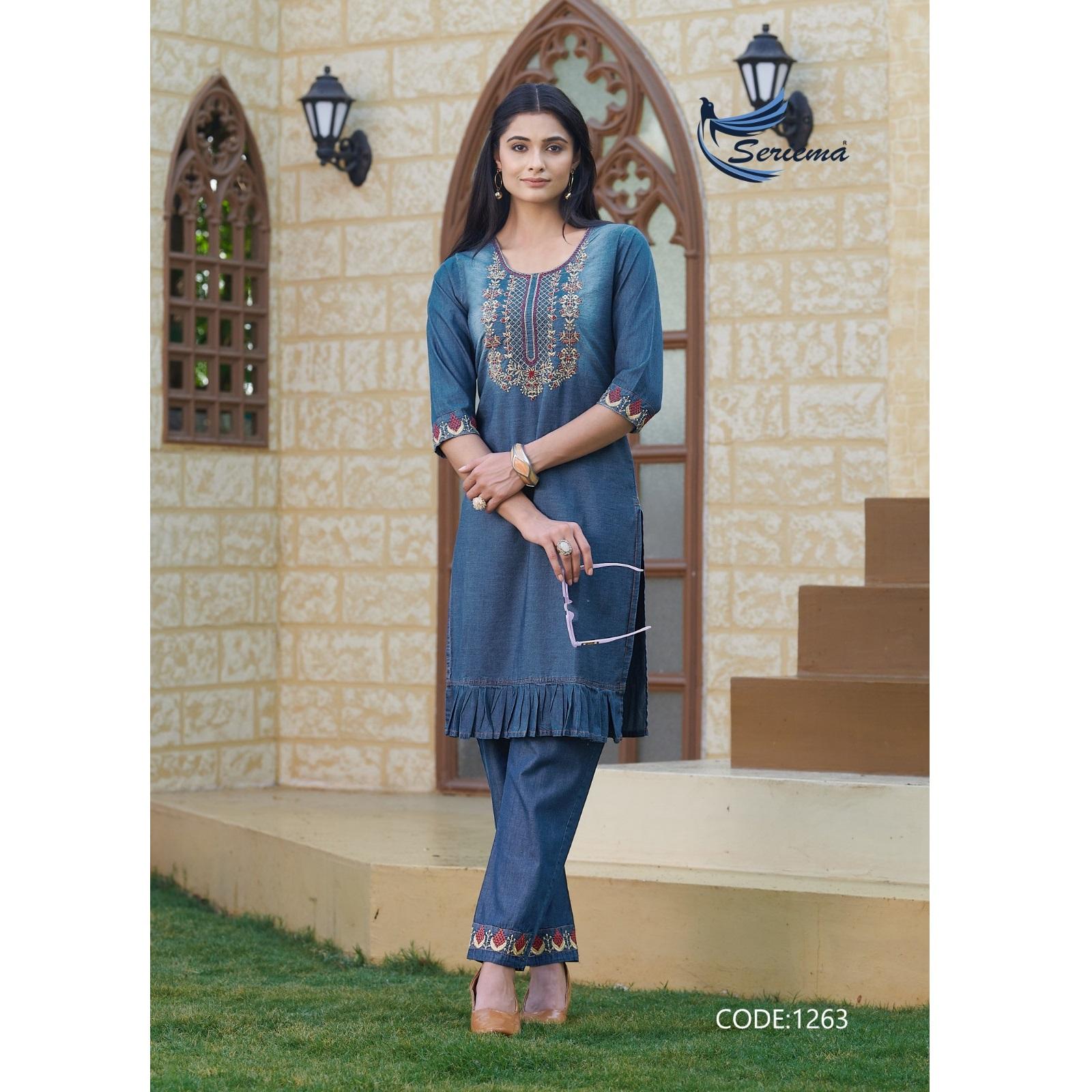 Denim Jeen Ki Kurti Wholesale Jeans Kurti Designs Comfortable Fit