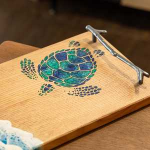 Vajilla decorativa rectangular de madera maciza Real Natural para servir fruta, plato de postre, bandeja para servir café, bandeja para servir café - Product Image 4