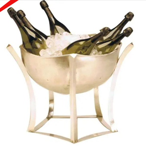 Seau à glace métallique tendance très demandé pour les fêtes, taille, forme et couleur personnalisables, finition argentée, bol à champagne décoratif - Product Image 3