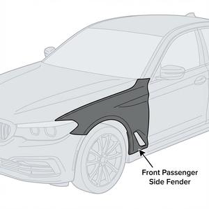 Aile de voiture en aluminium pour passager côté conducteur, pièces de carrosserie automobile pour BMW Série 5 G30 2017-2023 OEM 41007443687 BM1240170 - Product Image 2