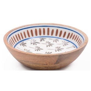 Bol en bois de manguier avec finition émaillée intérieure pour la décoration de table à la maison, à l'hôtel, au restaurant, bol à servir pour les aliments et les desserts - Product Image 4