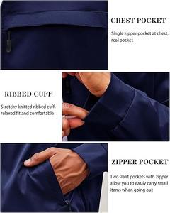 Veste coupe-vent légère et décontractée d'automne pour hommes avec poche veste de printemps imperméable pour hommes - Product Image 5