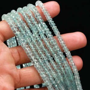 Cuentas de Aguamarina Azul Natural Premium Lustre, Facetadas, de 3.5mm, Hilo de Piedras Preciosas de 12 Pulgadas, Orificio de 0.50mm para Collar y Joyería - Product Image 3