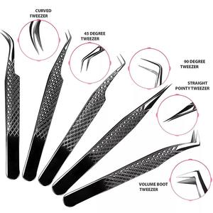 90 degrés En Acier Inoxydable Nouvelle Arrivée Pince Oblique Extension Applicateur Volume Cils Pincettes - Product Image 5