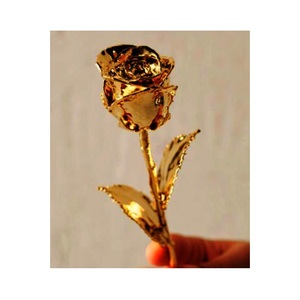 Nuevo Material de Metal rosa de oro antiguo de 24K, Rosa chapada en oro para fiestas de boda superventas, rosas decorativas a un precio razonable - Product Image 1