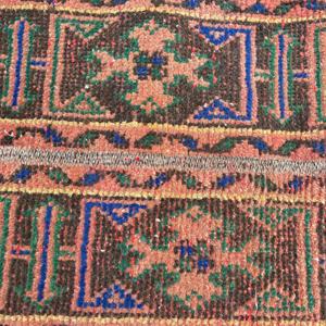 Turkish 1.3x9.8 ft Rug, <b>Runner</b> Vintage Rug, <b>Red</b> Blue Southwestern Wool Rug - Product Image 5