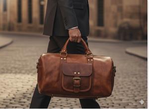 Leather Duffle Bag for Men Luggage Handmade Travel Bag <b>Carry</b> <b>On</b> Luggage Weekender Bags Overnight Gym Sports Cabin - Product Image 2