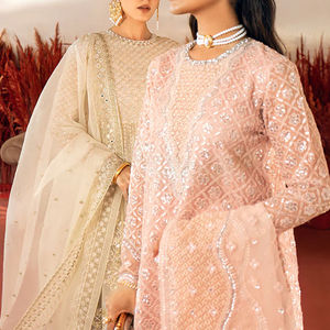 2025 Gorgeous <b>Pink</b> Color <b>Wedding</b> Wear Look Muslim Women Wear High Quality Designer Sharara Gharara Suit - Product Image 5