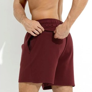 Shorts d'été streetwear personnalisables, taille élastique, respirants, mi-taille, 100% coton, uni, anti-froissement, lavés - Product Image 4