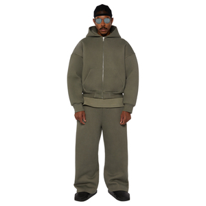 Latest Style Zip Tracksuits Hooded Collar Midweight Breathable Oversized Custom <b>Embroidery</b> Design 100% Cotton Winter Solid 2 - Product Image 4