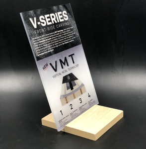 Compre un soporte de letrero acrílico con base de madera, elegante soporte de exhibición para menús y promociones, perfecto para restaurantes, oficinas, eventos - Product Image 4