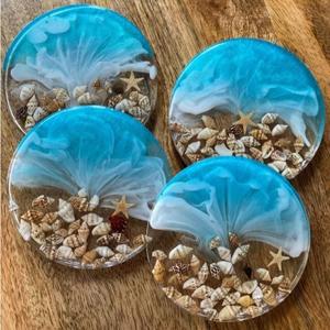 Posavasos resistentes al calor de resina blanca redonda elegante 99.9%, diseño dorado, servicio de mesa de Hotel moderno para el hogar - Product Image 2