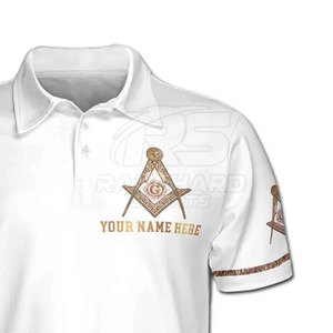 Polo maçonnique pour homme avec logo maçonnique brodé, uniforme, polo maçonnique personnalisé brodé - Product Image 6